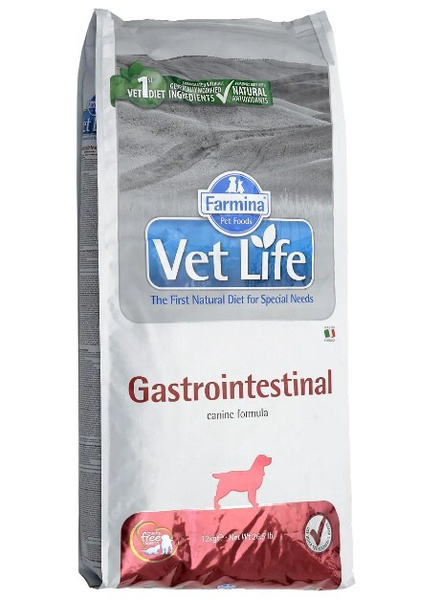 Farmina VetLife Gastro-Intestinal при желудочно-кишечных заболеваниях у собак 12кг фото, цены, купить