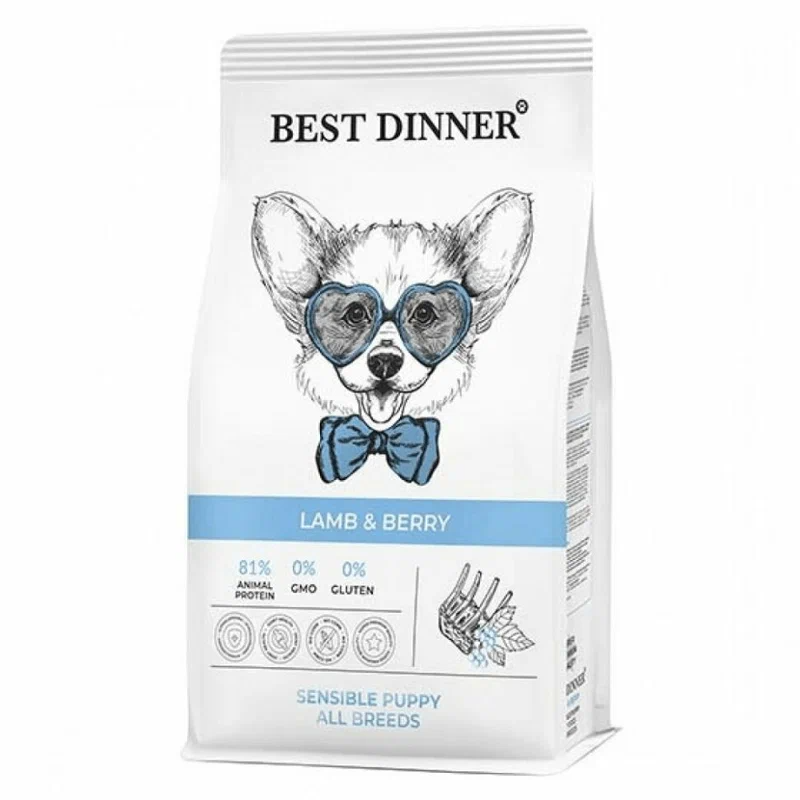 Best Dinner для  кормящих собак малых пород  с чувств. пищеварением ягненок, ягоды 1,5кг фото, цены, купить
