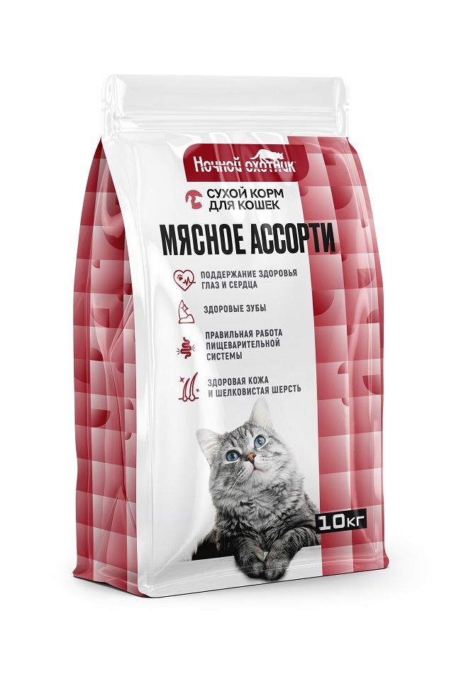 Ночной Охотник Мясное Ассорти для кошек 10кг фото, цены, купить