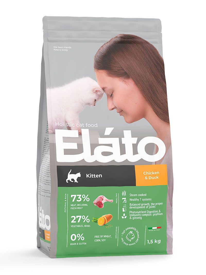 Elato Holistic для котят с курицей и уткой 1,5кг фото, цены, купить
