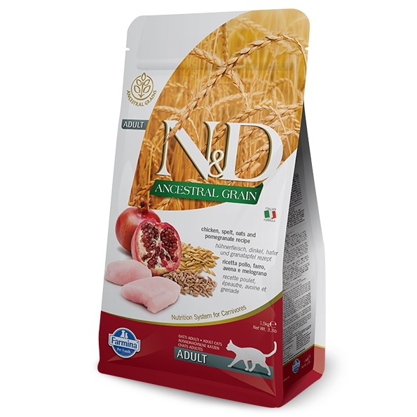 Farmina N&D ANCESTRAL GRAIN Neutered с курицей и гранатом низкозерновой 10кг для стерил. кошек фото, цены, купить