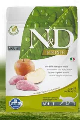 Farmina N&D ADULT Boar&Apple беззерновой, кабан, яблоко для кошек 300г фото, цены, купить