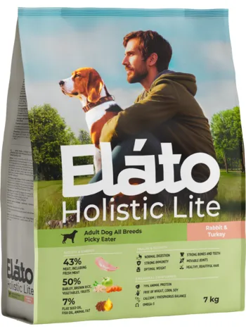 ELATO Holistic Lite Adult Dog All Breeds Rabbit & Turkey для привередлевых собак кролик, индейка 7кг фото, цены, купить