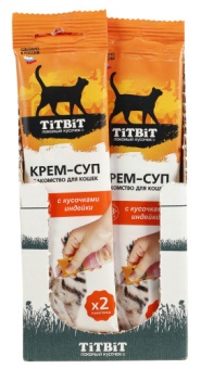 TiTBiT Крем-суп с кусочками индейки 2*10г для кошек фото, цены, купить