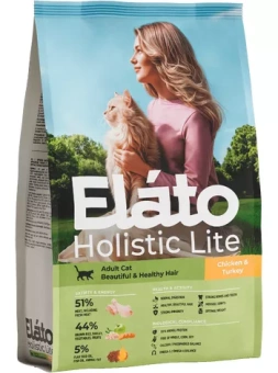 Elato Holistic Lite для кошек для здоровой шерсти с курицей и индейкой 7кг фото, цены, купить