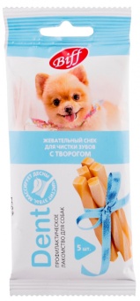 Biff Кость жевательная DENT с творогом для Мини пород 5шт  фото, цены, купить