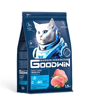 GOODWIN Sensitive корм для взрослых кошек с чувствительным пищеварением с индейкой 1,5 кг фото, цены, купить