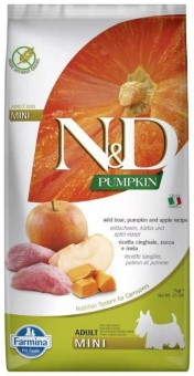 Farmina N&D ADULT MINI Boar&Apple PUMPKIN кабан, яблоко, тыква для собак мини пород 7кг фото, цены, купить