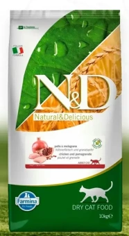 Farmina N&D ADULT Chicken&Pomegranate  беззерновой, курица, гранат для кошек 10кг фото, цены, купить