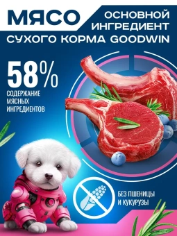 GOODWIN для щенков, беременных и кормящих мелких и миниатюрных пород с ягненком 400г фото, цены, купить