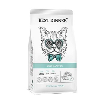Best Dinner говядина с яблоком, для кастрированых и стрелизованых кошек 10кг фото, цены, купить