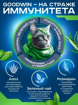 GOODWIN для стерил. кошек и кастр. котов, для вывода шерсти, с ягнёнком 400г фото, цены, купить