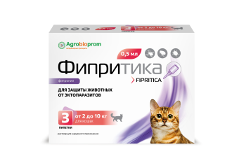Фипритика капли на холку для кошек, 2-10кг (3пип/0,5мл) фото, цены, купить